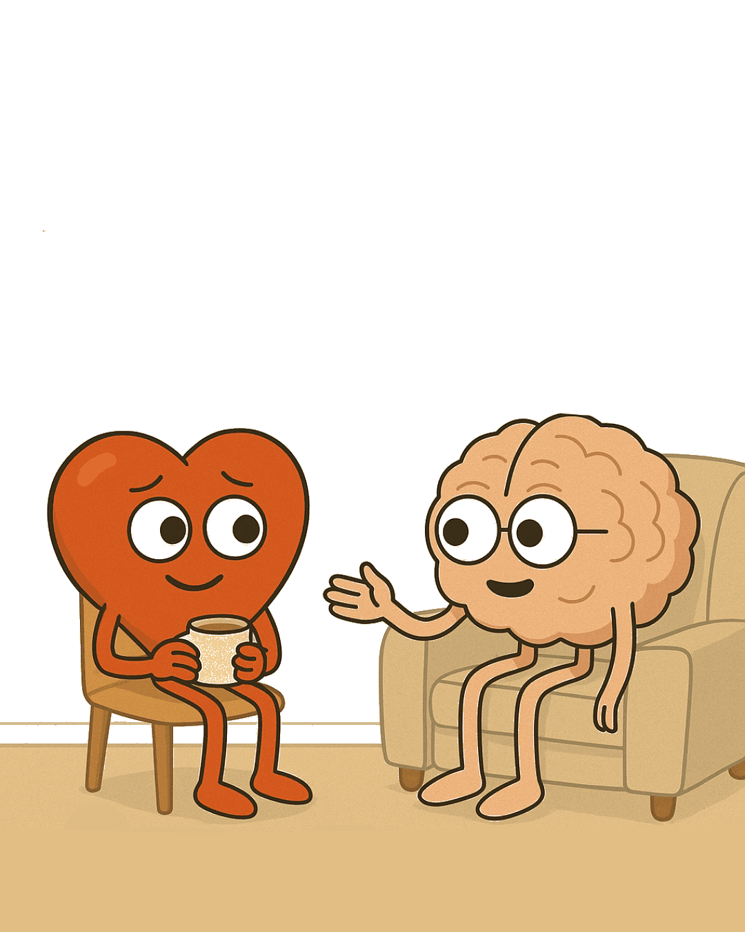 Coração e cérebro em sessão